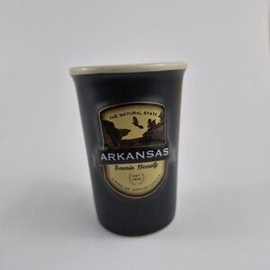 Americaware Arkansas The Natural State Souvenir Shot Glass Matte Black Ceramic